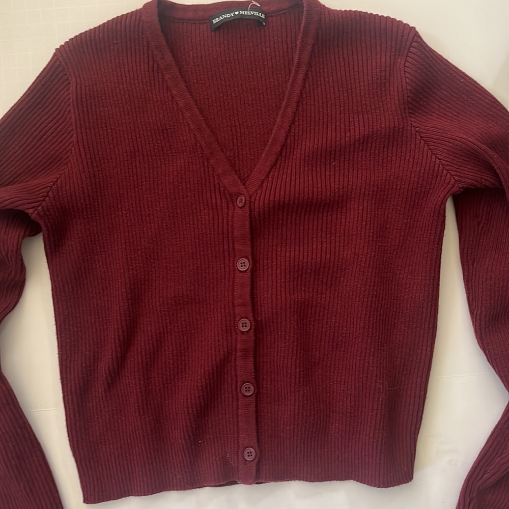 Brandy Melville burgundy cardigan